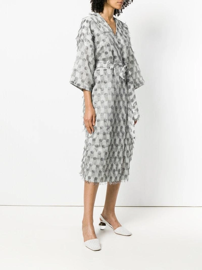 Shop Katya Dobryakova Textured Wrap Dress In Grey