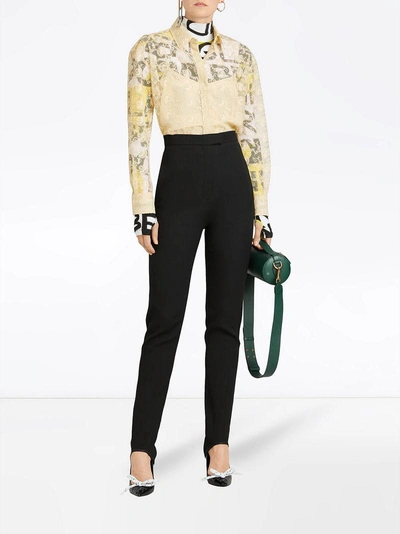Shop Burberry Floral Lace Shirt - Yellow