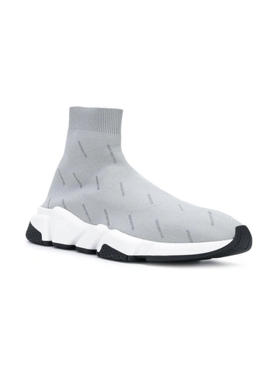 Balenciaga Men's Speed Mid-top Sock Sneakers In Grey Multi | ModeSens