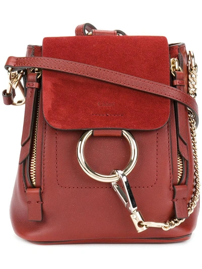 Shop Chloé Faye Mini Backpack - Red