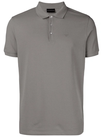 Shop Emporio Armani Klassisches Poloshirt In Grey