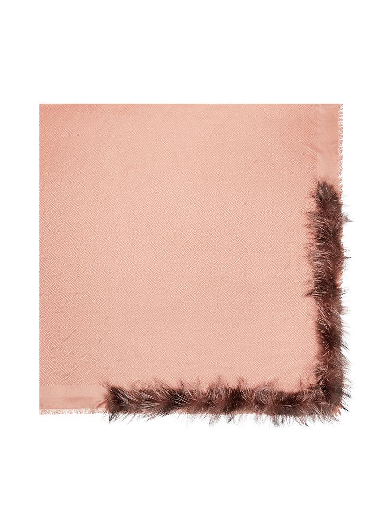 fendi touch of fur shawl pink