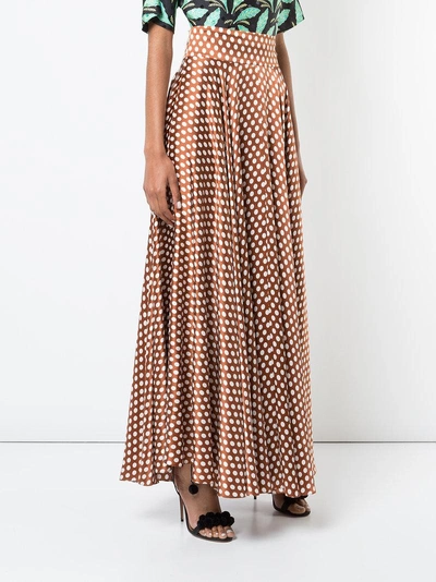 Shop Diane Von Furstenberg Dvf  High Waisted Long Skirt - Brown