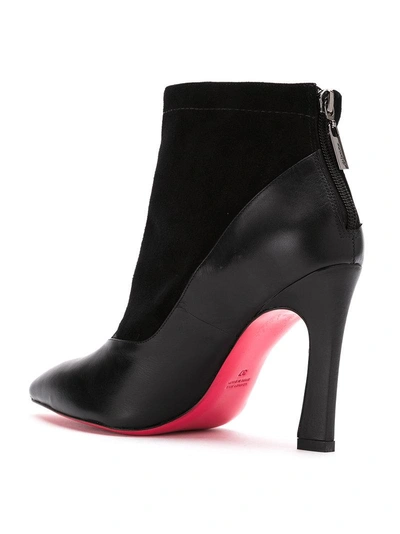 suede panel ankle boots