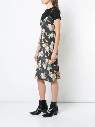 Shop Nili Lotan Floral Slip Dress - Black