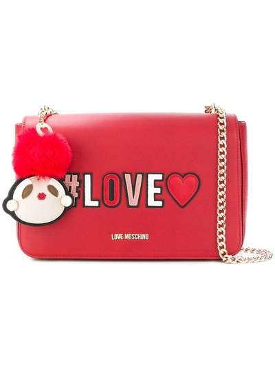 Shop Love Moschino Foldover Love Shoulder Bag - Red