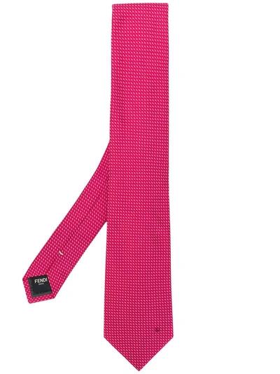 Shop Fendi Patterned Tie - Pink In Pink & Purple