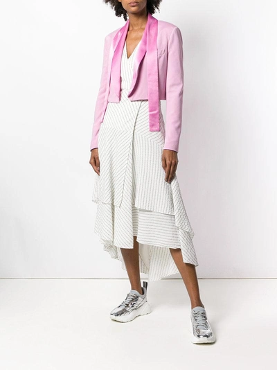 Shop Msgm Cropped Longsleeved Jacket  In Pink
