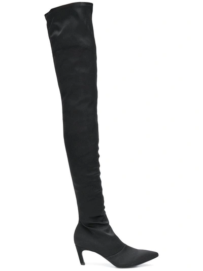 Shop Marc Ellis Heeled Thigh High Boots  In Black