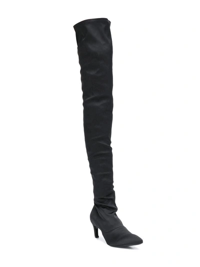 Shop Marc Ellis Heeled Thigh High Boots  In Black