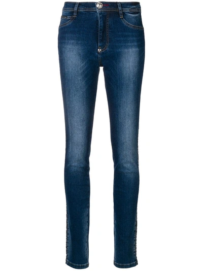 Shop Philipp Plein Star High-rise Skinny Jeans In Blue