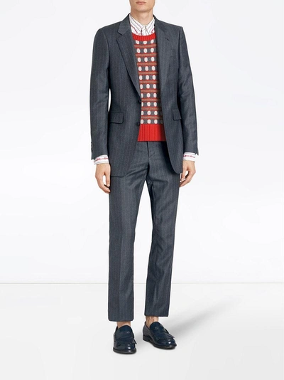 Shop Burberry Slim Fit Pinstripe Wool Cashmere Suit In Grey