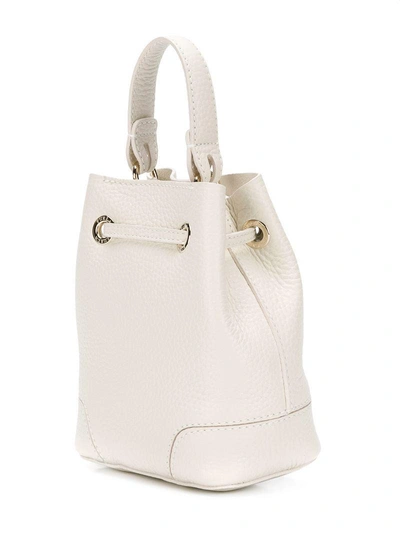 Shop Furla Mini Stacy Bucket Bag In White