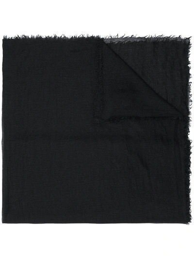 Shop Rick Owens Cashmere Scarf - Black