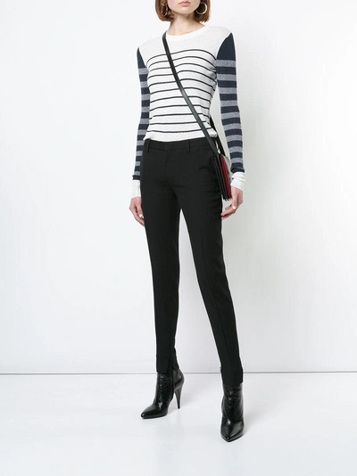 Shop Veronica Beard Brae Striped Sweater - White