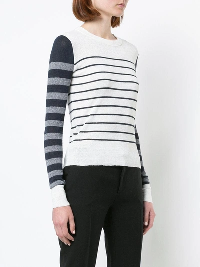 Shop Veronica Beard Brae Striped Sweater - White