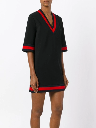 Shop Gucci Contrast Trim Dress - Black