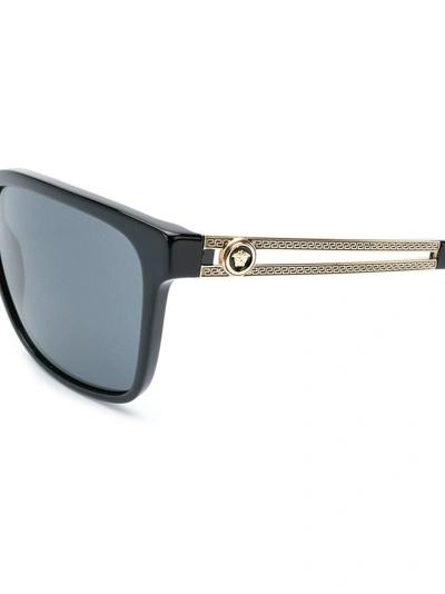 Versace Thin Framed Sunglasses In Black