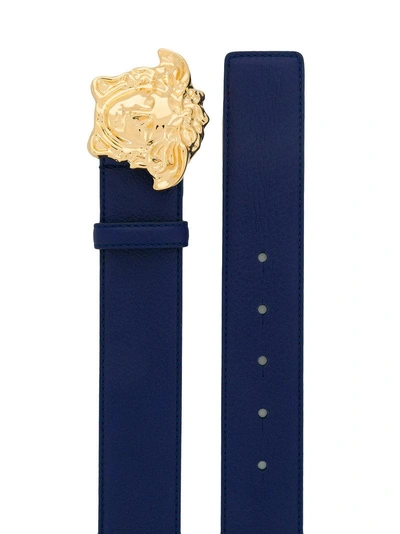 Shop Versace Medusa Buckle Belt - Blue
