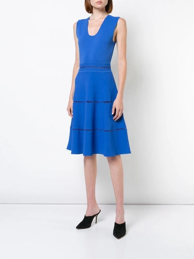 Shop Lela Rose Sleeveless Flared Dress - Blue
