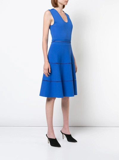 Shop Lela Rose Sleeveless Flared Dress - Blue