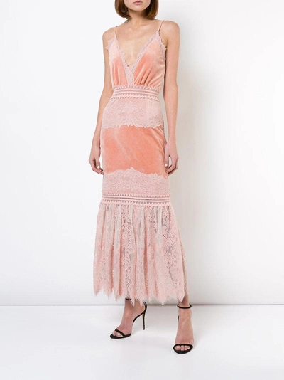 Shop Patbo Lace Panel Gown - Pink