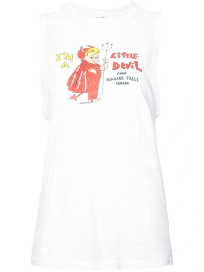 Shop Re/done Little Devil Print Vest Top - White