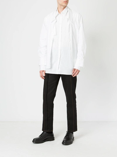 Shop Delada Tuxedo Collar Shirt In White