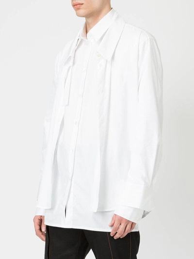Shop Delada Tuxedo Collar Shirt In White