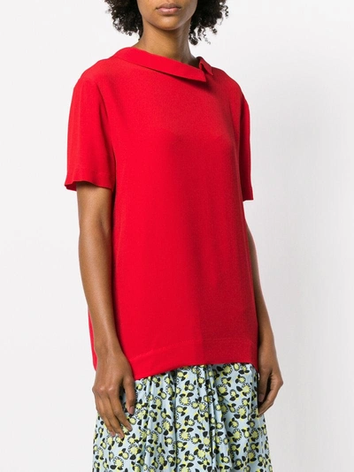 Shop Marni Asymmetric T-shirt - Red