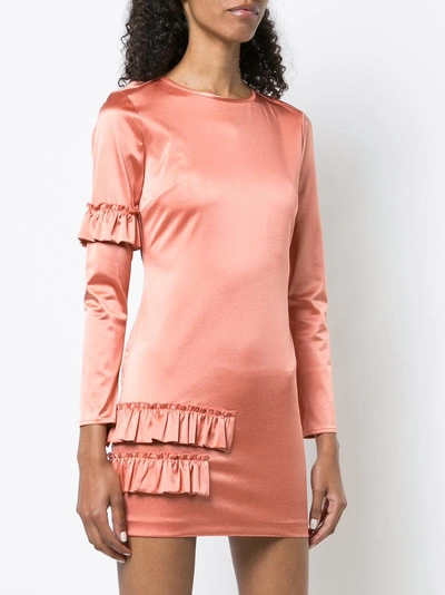 Shop Cynthia Rowley Aeris Satin Ruffle Mini Dress In Pink