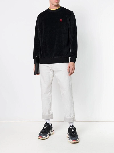 Shop Givenchy 4g Embroidered Sweatshirt - Black