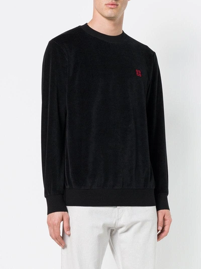 Shop Givenchy 4g Embroidered Sweatshirt - Black