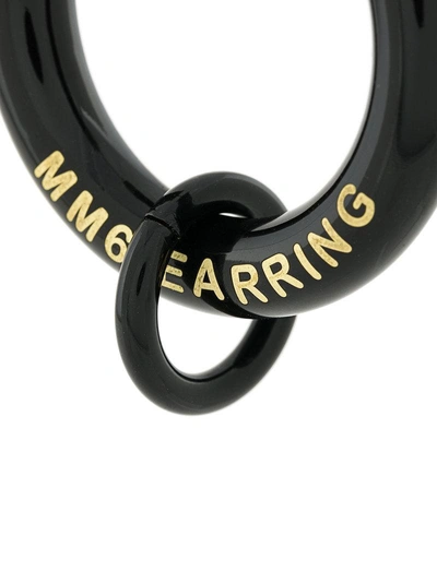 Shop Mm6 Maison Margiela Interlocking Hoop Earring - Black