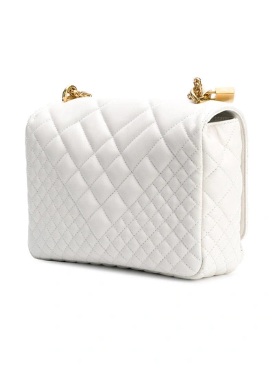 Shop Versace Small Quilted Icon Shoulder Bag - White