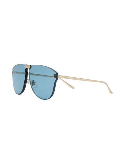 Shop Gucci Eyewear Oversize Frameless Sunglasses - Blue