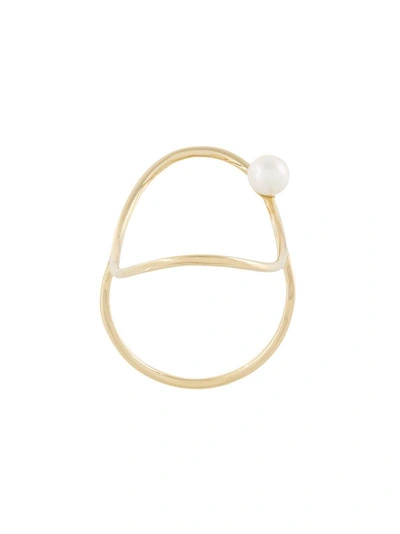 Shop Anissa Kermiche Oval Pearl Ring - Metallic