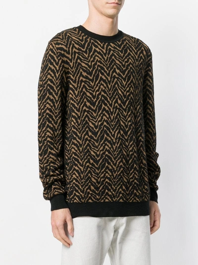 Shop Just Cavalli Patterned Sweater - Brown