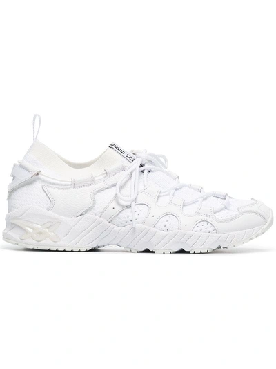 Shop Asics White Gel-mai Knit Leather Low-top Sneakers