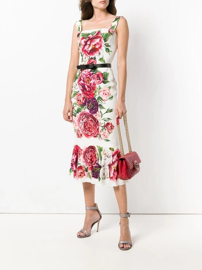 Shop Dolce & Gabbana Floral-printed Dress - White
