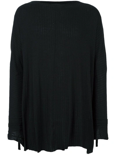 Shop Cedric Jacquemyn Boat Neck Ribbed Sweatshirt - Black