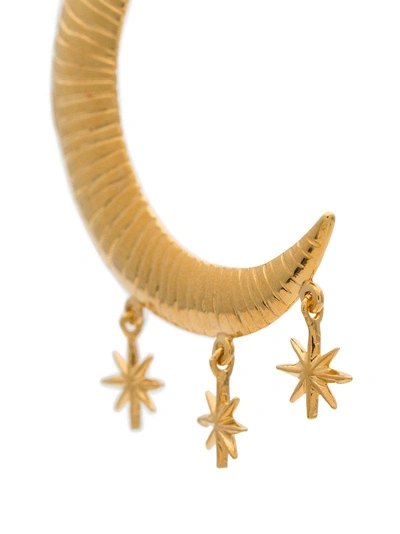 Shop Marte Frisnes Gold Metallic Moon And Stars Sterling Silver Earrings