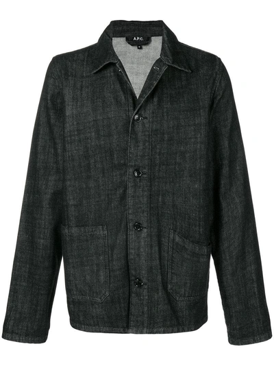 Shop Apc A.p.c. Denim Shirt Jacket - Black