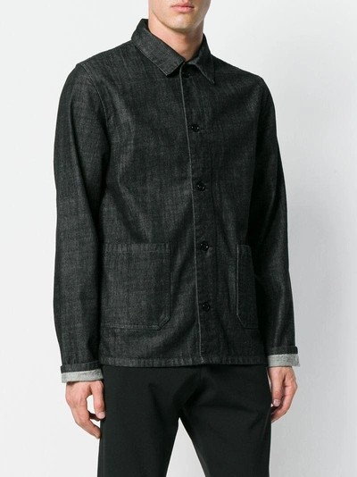 Shop Apc A.p.c. Denim Shirt Jacket - Black