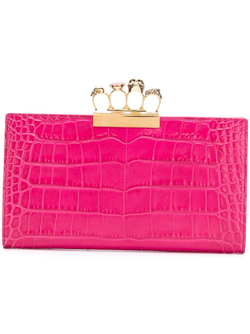 alexander mcqueen pink clutch