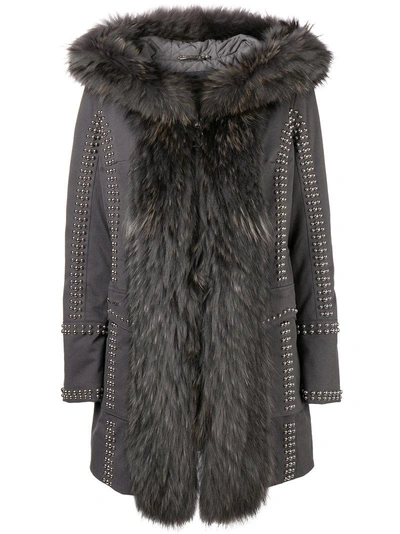 Shop Philipp Plein Amazing Fur Coat - Grey