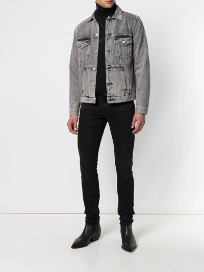 Shop Givenchy 4g Denim Jacket - Grey
