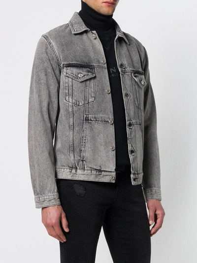 Shop Givenchy 4g Denim Jacket - Grey