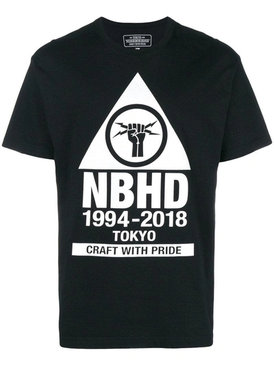 Shop Neighborhood Logo Print T-shirt - Black