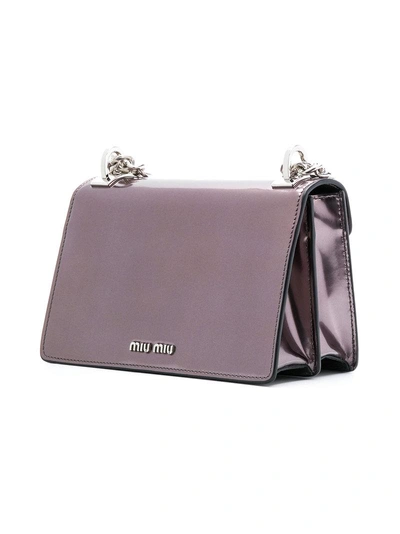 Shop Miu Miu Lock Shoulder Bag - Metallic